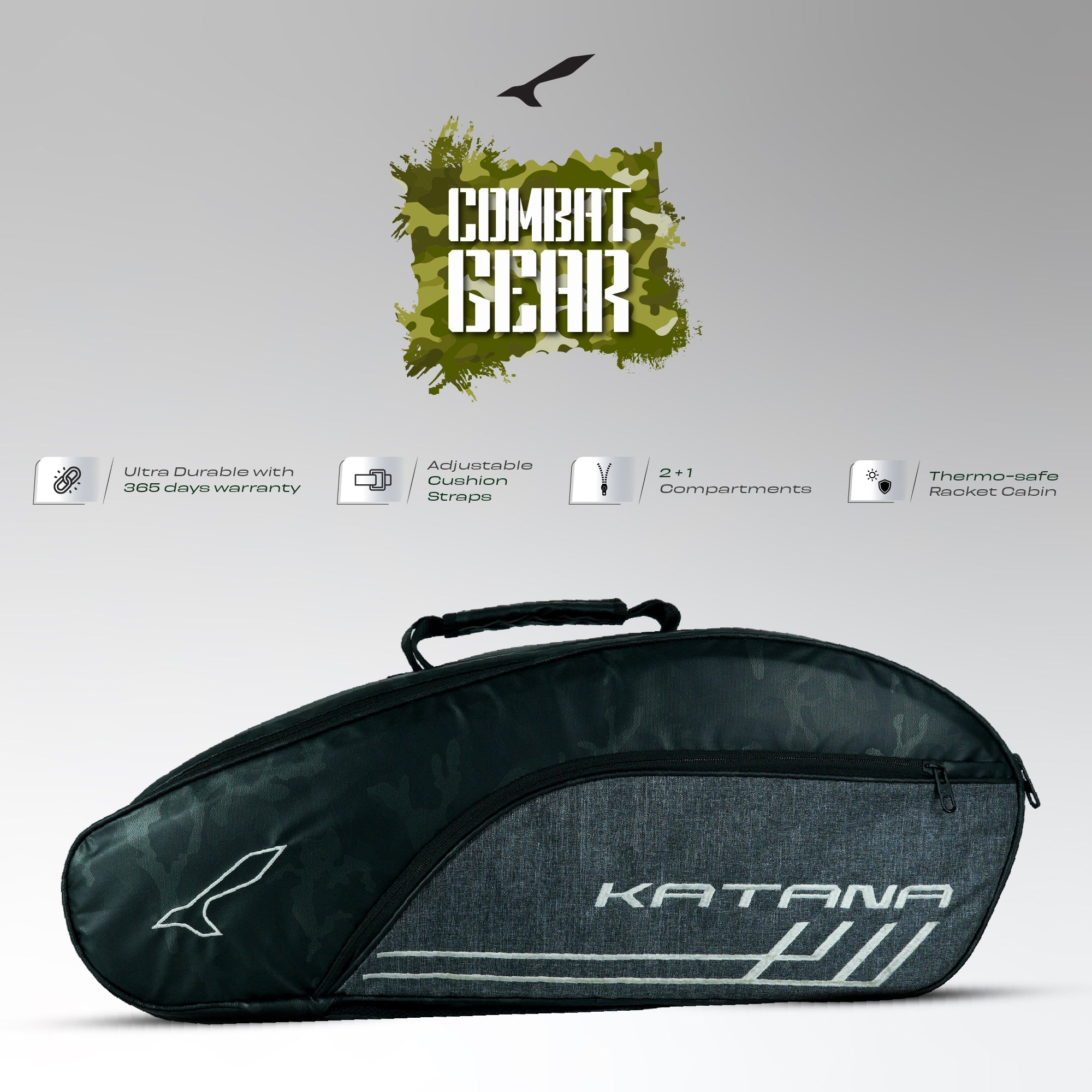Tas Perlengkapan Bulu Tangkis Combat Gear (Hijau)
