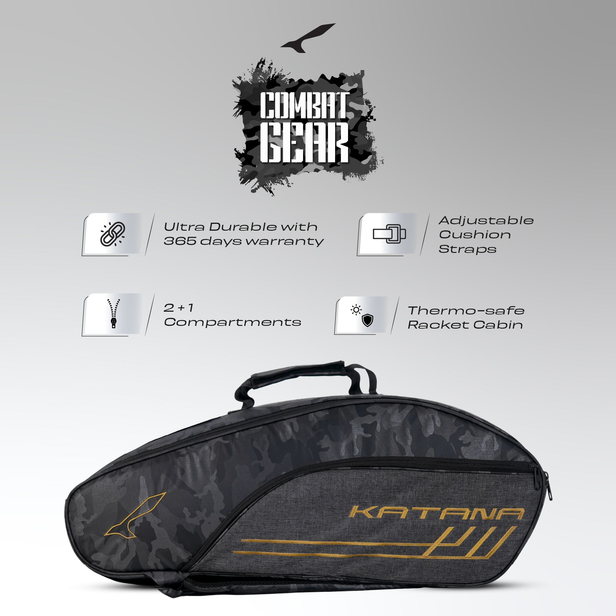 Tas Perlengkapan Bulu Tangkis Combat Gear (Abu-abu)